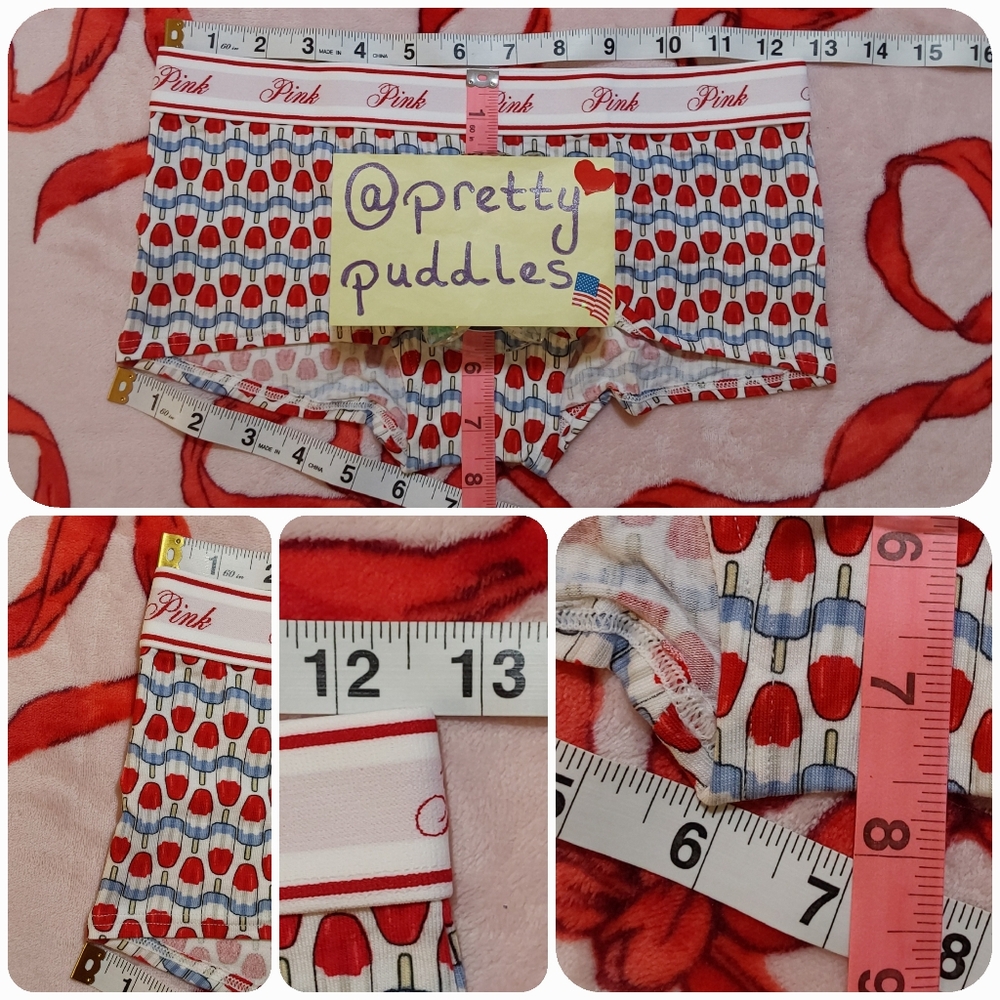 🇺🇸 PINK Patriotic Logo Cotton Boyshort Panty 🇺🇸 - Picture 3 of 12